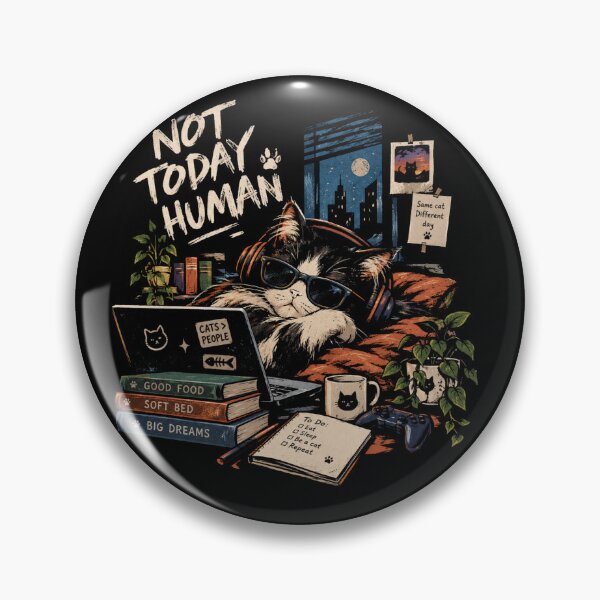 Item preview, Not Today Human - Cool Tuxedo Cat Laptop Gamer Streetwear designed and sold by GenZFashion000.