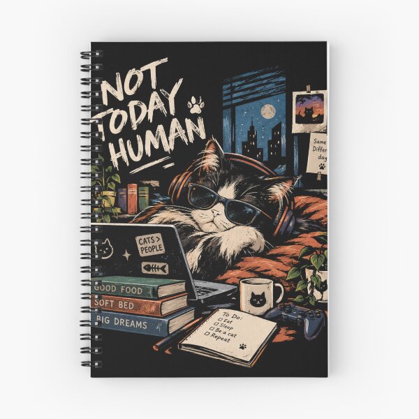Item preview, Not Today Human - Cool Tuxedo Cat Laptop Gamer Streetwear designed and sold by GenZFashion000.