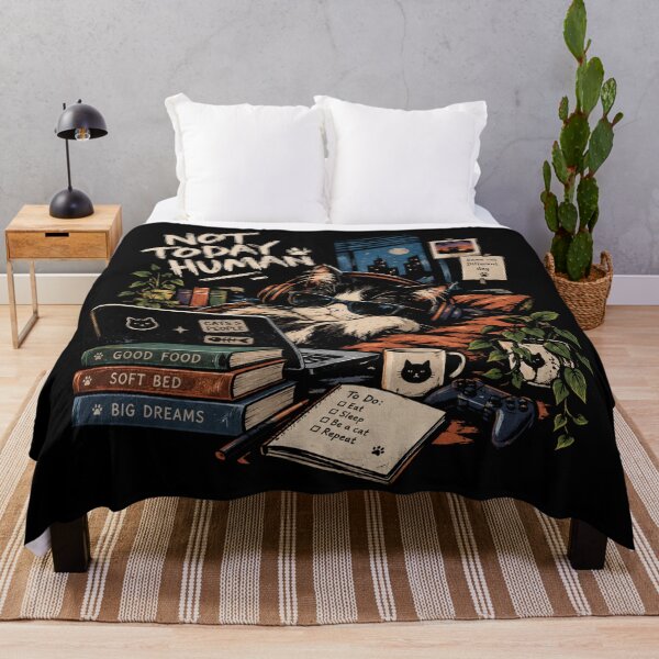 Item preview, Not Today Human - Cool Tuxedo Cat Laptop Gamer Streetwear designed and sold by GenZFashion000.
