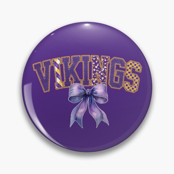 Item preview, Vikings Purple Floral Coquette Bow Denim-effect Football Vibe designed and sold by Floral Vintage.