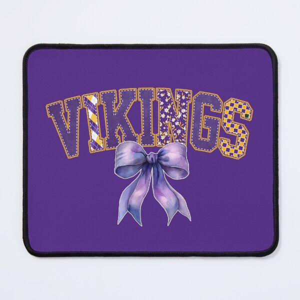 Item preview, Vikings Purple Floral Coquette Bow Denim-effect Football Vibe designed and sold by Floral Vintage.