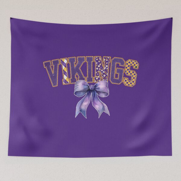Item preview, Vikings Purple Floral Coquette Bow Denim-effect Football Vibe designed and sold by Floral Vintage.
