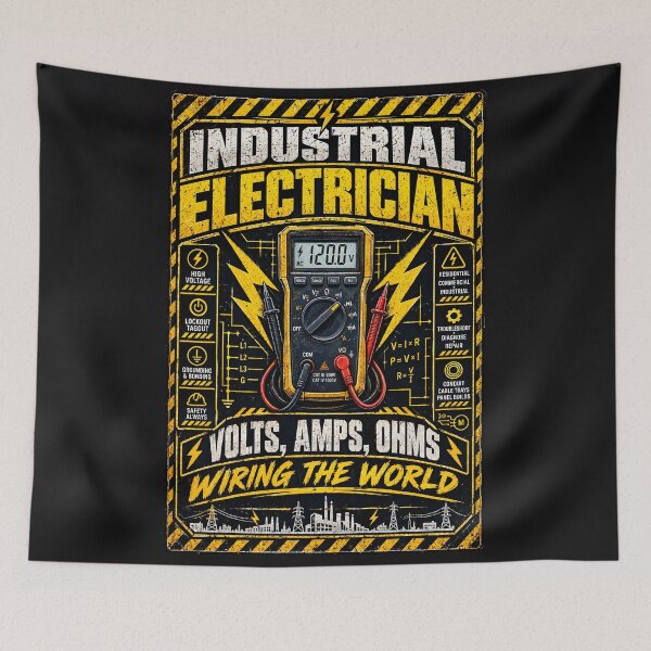 Item preview, Industrial Electrician Volts Amps Wiring World Shirt designed and sold by StudioBilly3000.
