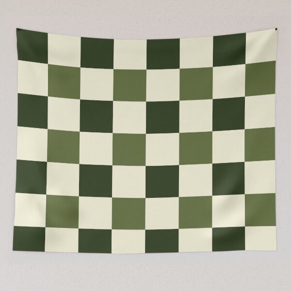 Item preview, Checkered //Retro Checkerboard // Moss Forest Green // Geometric //Plaid // large designed and sold by DColourMuse.