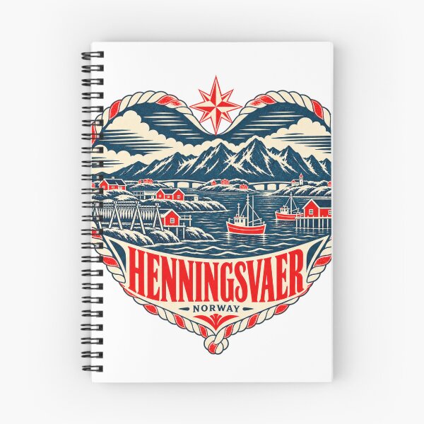 Item preview, Henningsvaer Norway Travel Souvenir Nautical Woodcut Heart designed and sold by VisualArtsOasis.