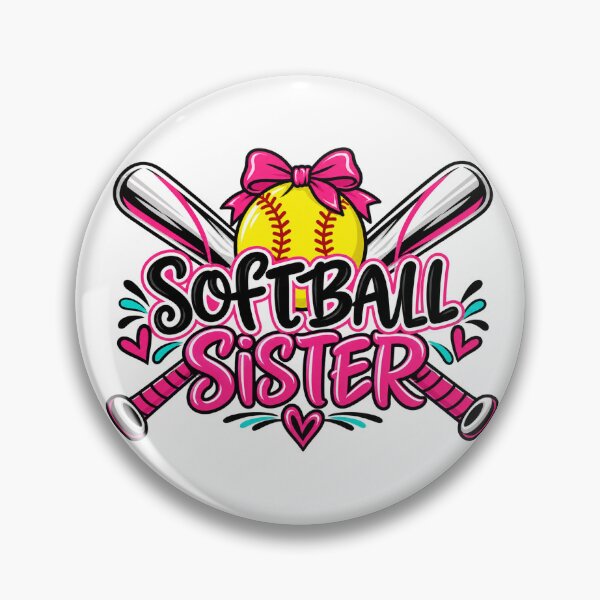 Item preview, Softball Sister with Pink Bow and Bats designed and sold by skyartdesign.