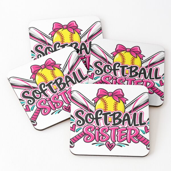 Item preview, Softball Sister with Pink Bow and Bats designed and sold by skyartdesign.