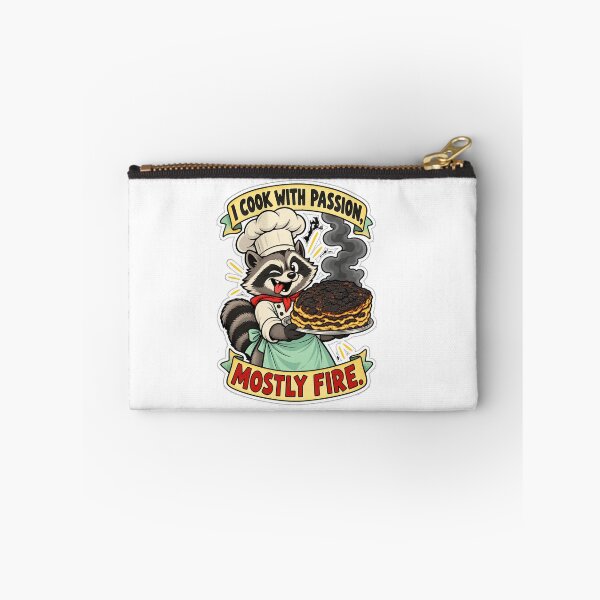 Item preview, I Cook With Passion Mostly Fire – Funny Raccoon Chef – Relatable Kitchen Fail Humor Art Tee designed and sold by bobscraze.