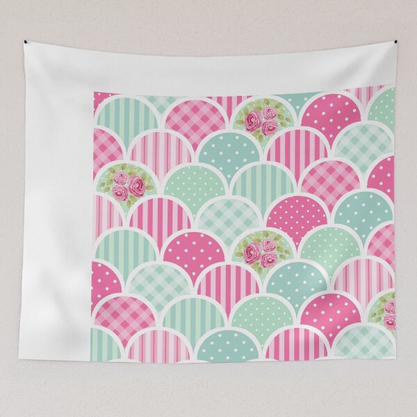 Item preview, Shabby Chic Vintage Floral Scallop Pattern Women Decor designed and sold by SkeletonsDanger.