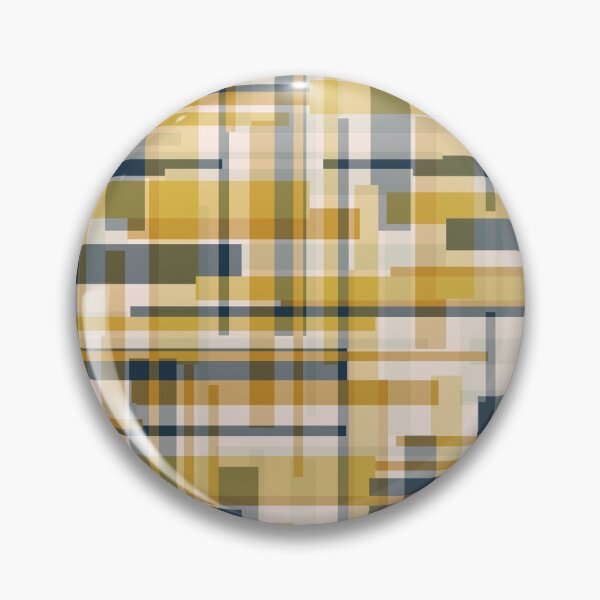 Item preview, Mid Century Modern Geometric Deconstructed Plaid Abstract Pattern in Mustard Yellow Navy Blue  designed and sold by kierkegaard.