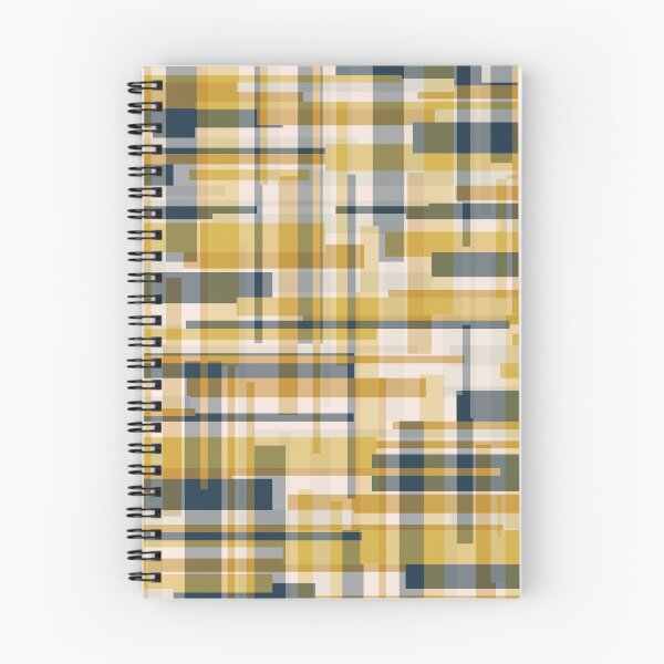 Item preview, Mid Century Modern Geometric Deconstructed Plaid Abstract Pattern in Mustard Yellow Navy Blue  designed and sold by kierkegaard.