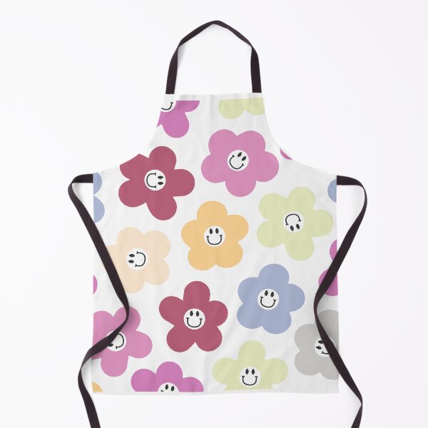 Item preview, Happy Smiley Face Flowers Retro Good Vibes Pattern designed and sold by SkeletonsDanger.