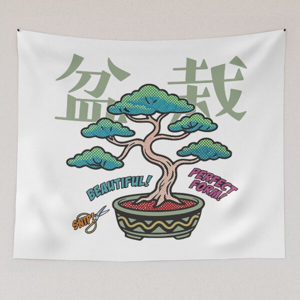 Item preview, Retro Pop Art Japanese Bonsai Tree Comic Style designed and sold by リクイペル.