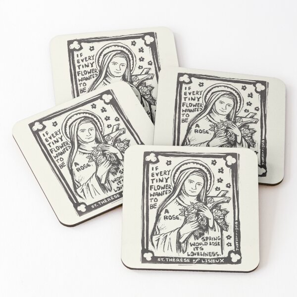 Item preview, Therese of Lisieux linocut designed and sold by Maria Oswalt Ittenbach.