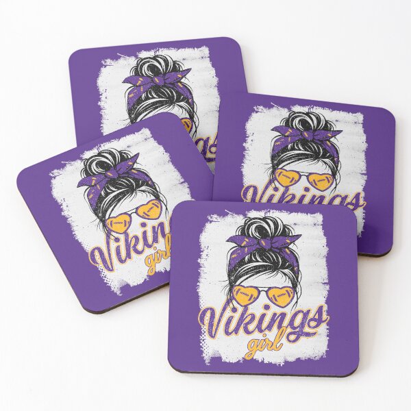 Item preview, Vintage Vikings Girl Messy Bun Distressed Minnesota Football Spirit designed and sold by Floral Vintage.