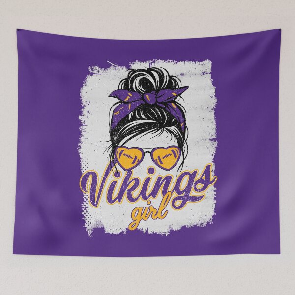 Item preview, Vintage Vikings Girl Messy Bun Distressed Minnesota Football Spirit designed and sold by Floral Vintage.