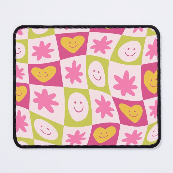 Item preview, Groovy Y2K Smiley Face Heart Checkerboard Good Vibes designed and sold by SkeletonsDanger.
