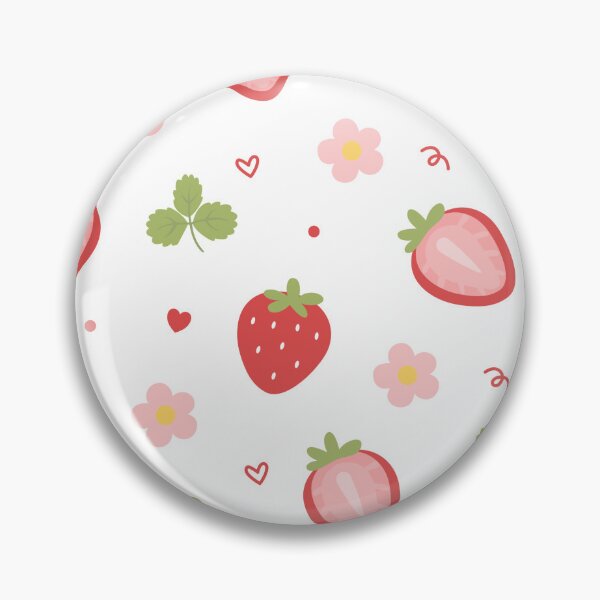 Item preview, Strawberry Flower Hearts Pattern Summer Fruit Berry Lover designed and sold by SkeletonsDanger.