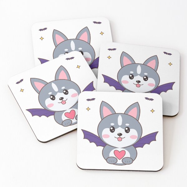 Item preview, Husky Bat Wings Halloween – Cute Kawaii Husky Dog designed and sold by DoodleWoofs.