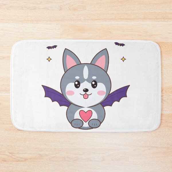 Artikelvorschau, Husky-Fledermausflügel für Halloween – Niedlicher Kawaii-Husky entworfen und verkauft von DoodleWoofs.