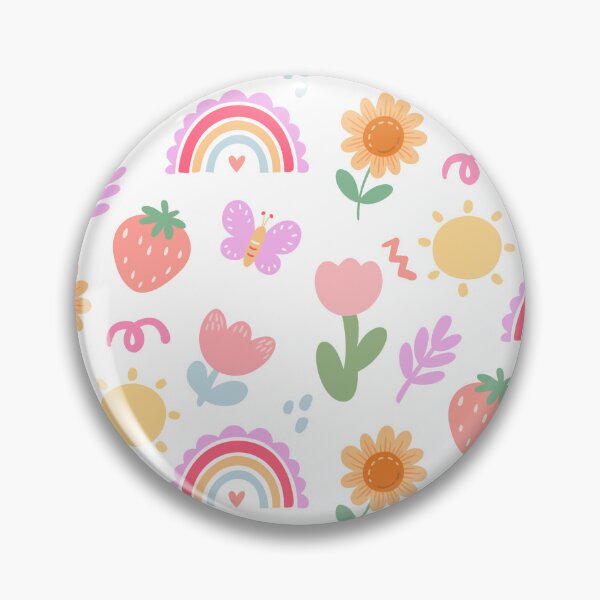 Item preview, Cute Spring Summer Sun Rainbow Flower Butterfly Pattern designed and sold by SkeletonsDanger.