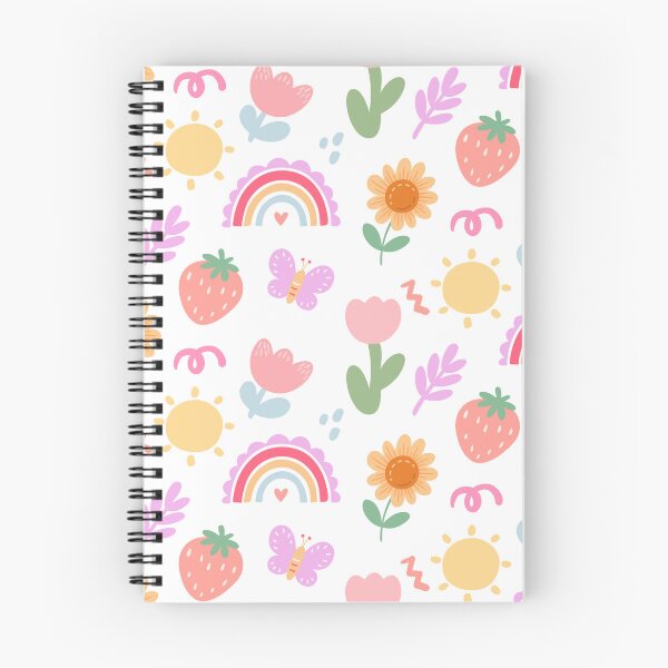 Item preview, Cute Spring Summer Sun Rainbow Flower Butterfly Pattern designed and sold by SkeletonsDanger.
