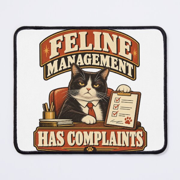 Item preview, Feline Management Cat Boss Office Humor designed and sold by Quirkloomstudio.