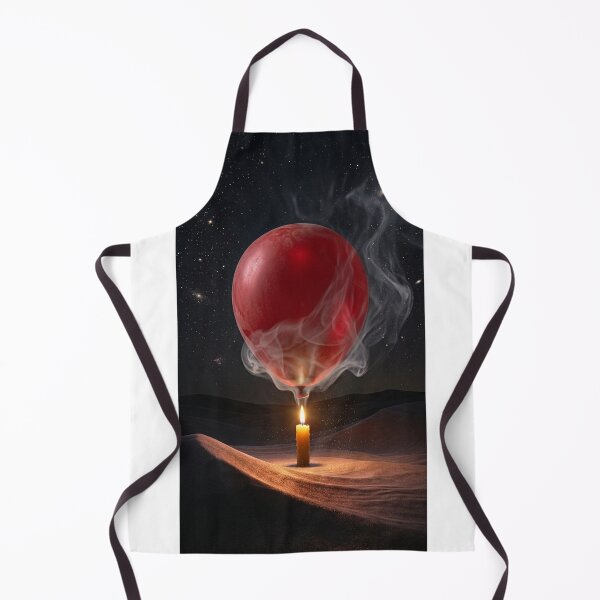 Item preview, Pop Surrealism: Floating Red Balloon & Lit Candle in Mystic Space Desert designed and sold by Rain-Road.