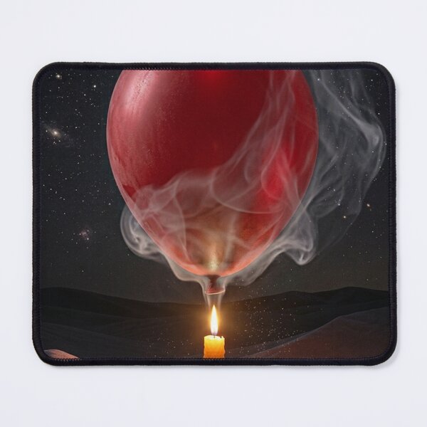 Item preview, Pop Surrealism: Floating Red Balloon & Lit Candle in Mystic Space Desert designed and sold by Rain-Road.
