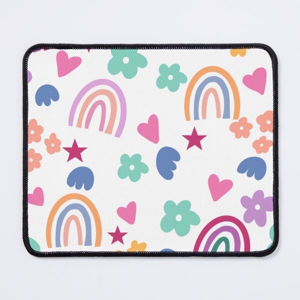 Item preview, Cute Rainbow Heart Flower Star Kids Nursery Pattern designed and sold by SkeletonsDanger.