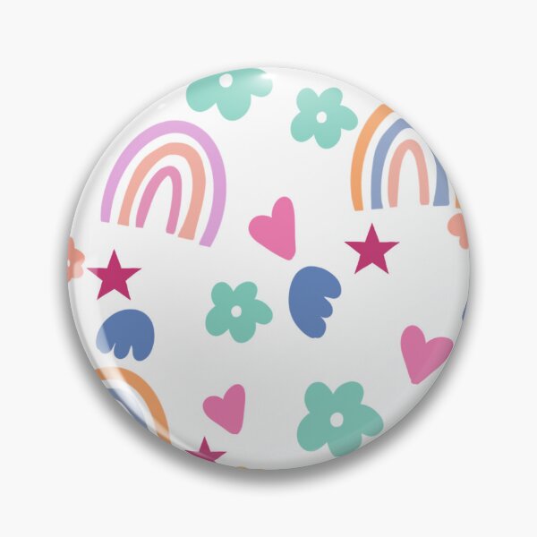 Item preview, Cute Rainbow Heart Flower Star Kids Nursery Pattern designed and sold by SkeletonsDanger.