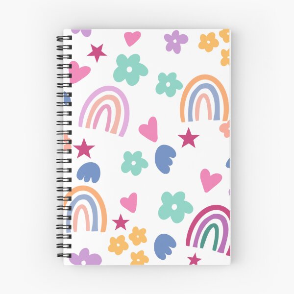 Item preview, Cute Rainbow Heart Flower Star Kids Nursery Pattern designed and sold by SkeletonsDanger.