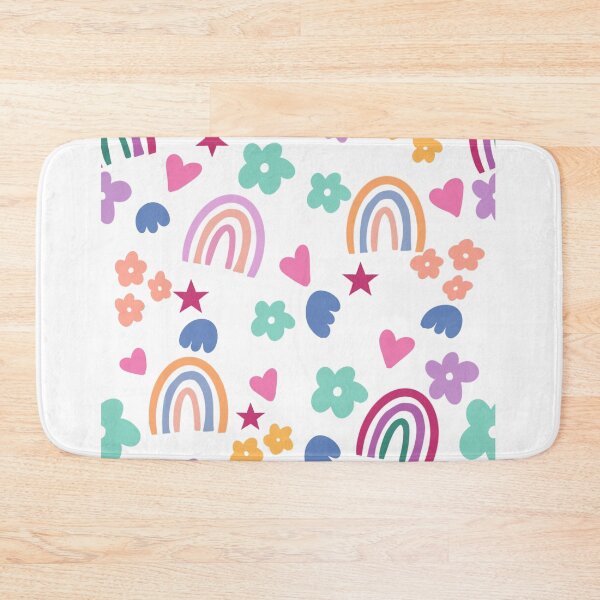 Item preview, Cute Rainbow Heart Flower Star Kids Nursery Pattern designed and sold by SkeletonsDanger.