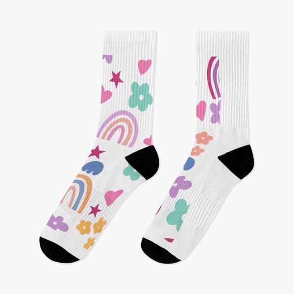 Item preview, Cute Rainbow Heart Flower Star Kids Nursery Pattern designed and sold by SkeletonsDanger.