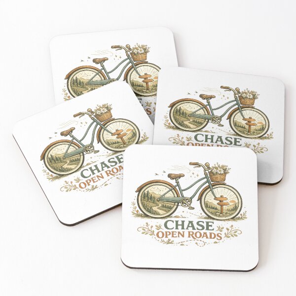 Item preview, Chase Open Roads Vintage Bicycle Adventure Cottagecore Cycling Art designed and sold by inkoutninja.