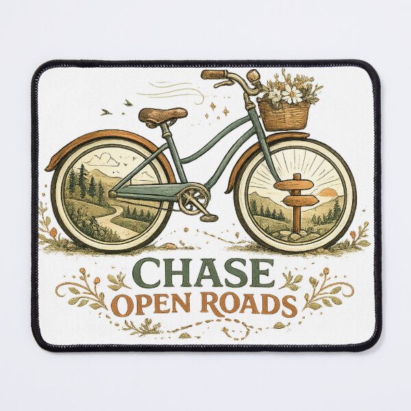 Item preview, Chase Open Roads Vintage Bicycle Adventure Cottagecore Cycling Art designed and sold by inkoutninja.