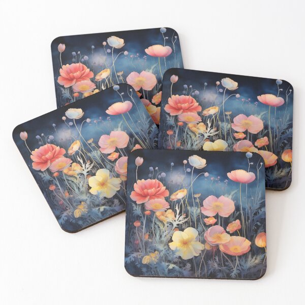 Item preview, Watercolor midnight flowers designed and sold by MagicStrawberry.