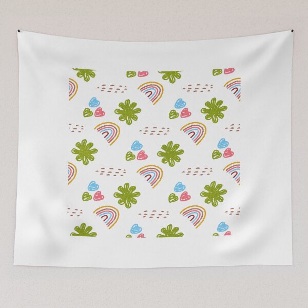 Item preview, Rainbow Heart Flower Kids Nursery Baby Pattern designed and sold by SkeletonsDanger.
