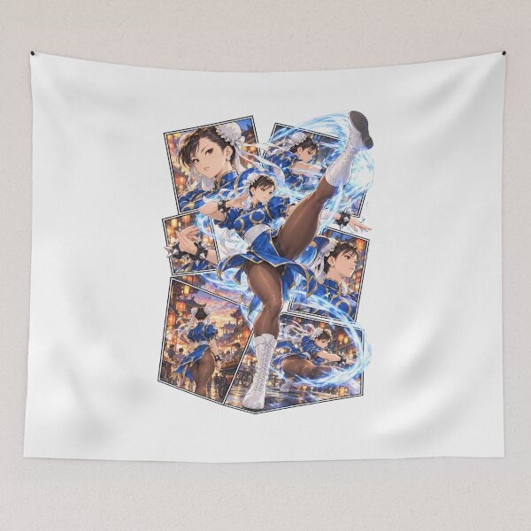 Item preview, Chun-Li Blue Energy Kick Collage designed and sold by PrestonChild.
