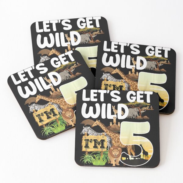 Item preview, Let's Get Wild I'm 5 Fifth Birthday Safari Animals Kid Celebration designed and sold by ilfaooran.