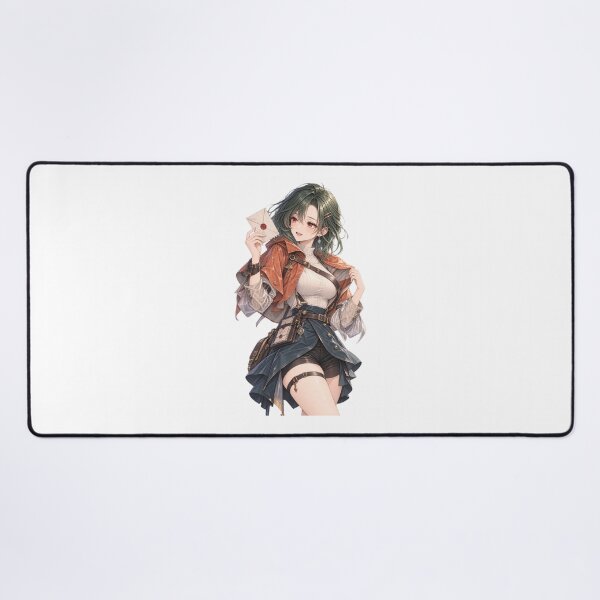 Item preview, Green Hair Anime Rain Courier Girl with Coral Eyes designed and sold by iloveanimechibi.