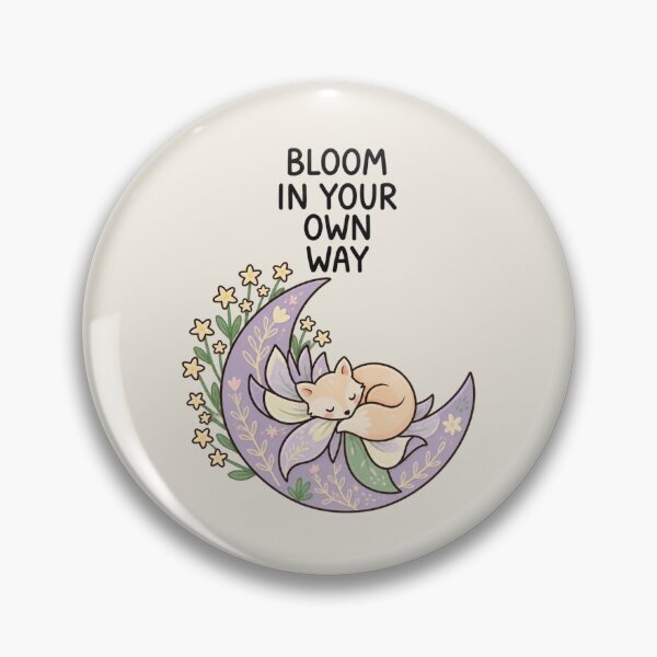 Item preview, Bloom In Your Own Way | Cute Fox Moon Floral Inspirational Art designed and sold by MrDev.