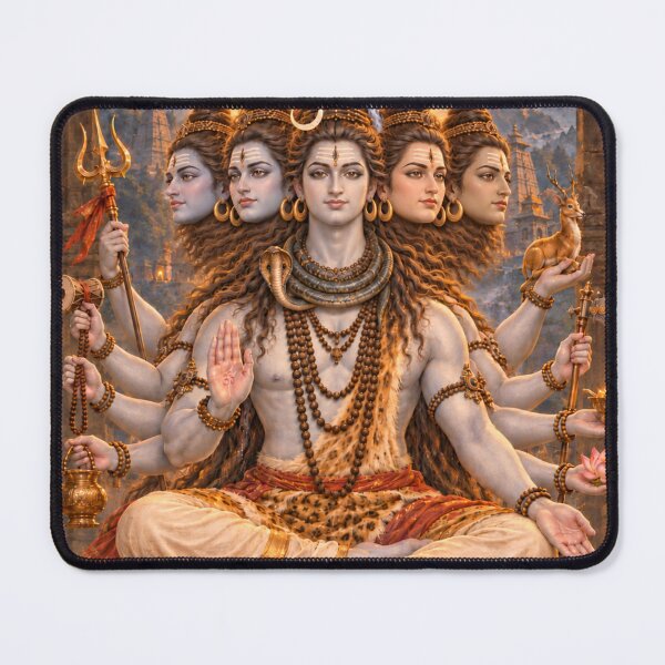 Item preview, Panchmukha Sadashiva — Five-Faced Lord Shiva in a Himalayan Temple designed and sold by Homyar.