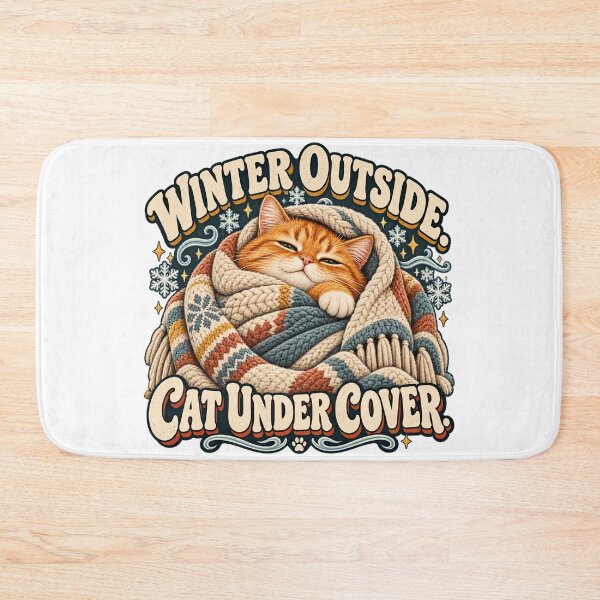 Item preview, Cozy Winter Cat Under Cover Humor designed and sold by Quirkloomstudio.