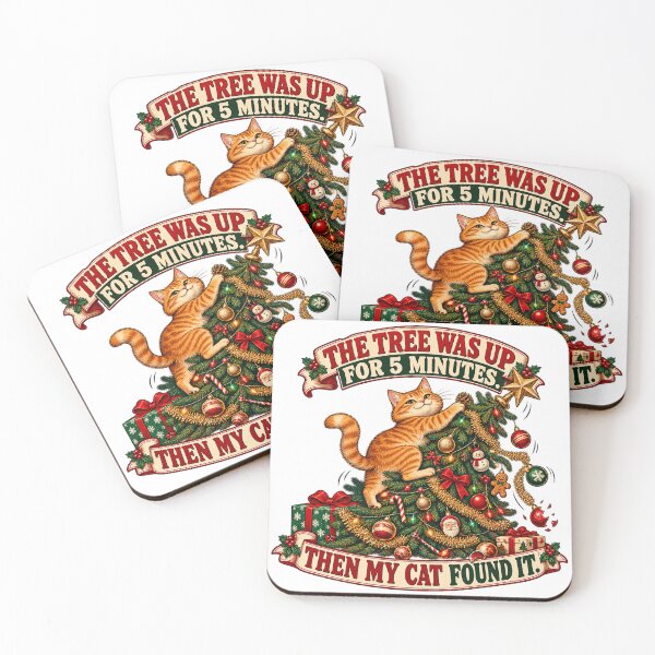 Item preview, Funny Christmas Cat Tree Chaos designed and sold by Quirkloomstudio.