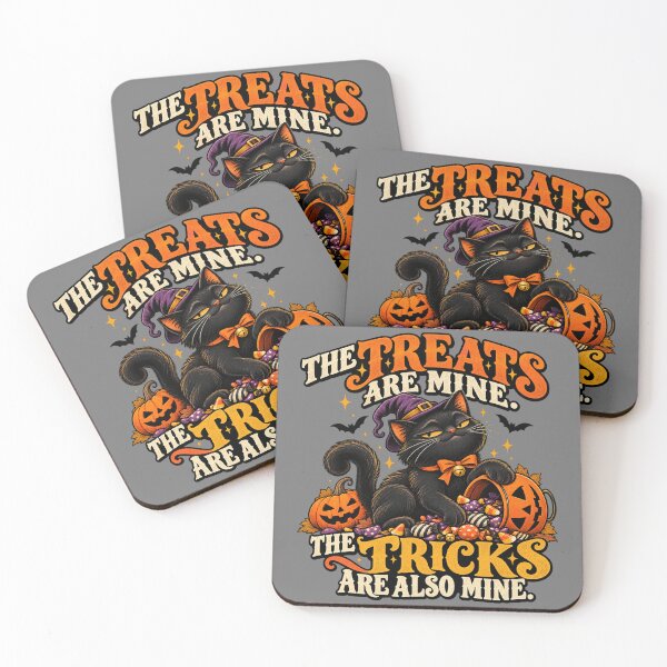Item preview, Halloween Black Cat Tricks and Treats designed and sold by Quirkloomstudio.