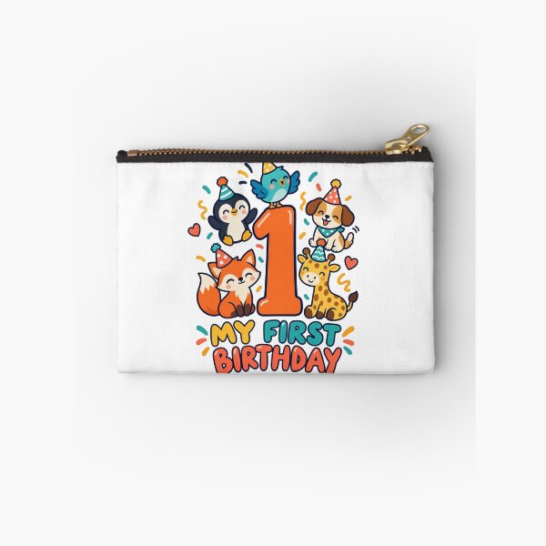 Item preview, My First Birthday with Cute Party Animals designed and sold by skyartdesign.