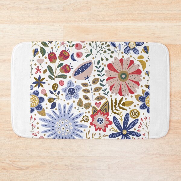 Item preview, Folk Art Floral Botanical Pattern Scandinavian Garden designed and sold by SkeletonsDanger.