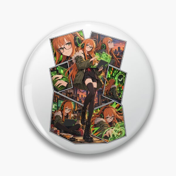 Artikelvorschau, Futaba Sakura Green Neon Hacker Collage entworfen und verkauft von PrestonChild.