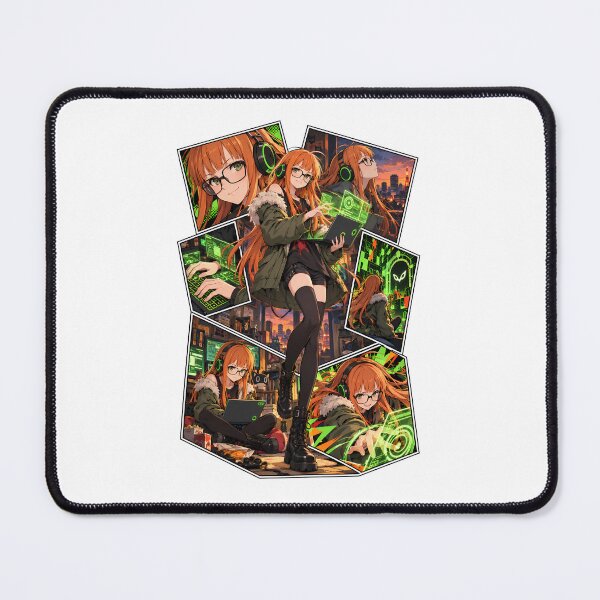 Artikelvorschau, Futaba Sakura Green Neon Hacker Collage entworfen und verkauft von PrestonChild.